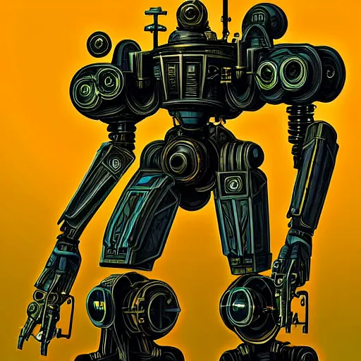 Image similar to mech in the style of Nikolai Lutohin, sci-fi illustrations, highly detailed, Nigredo, dark enlightenment, alchemy, Art deco.