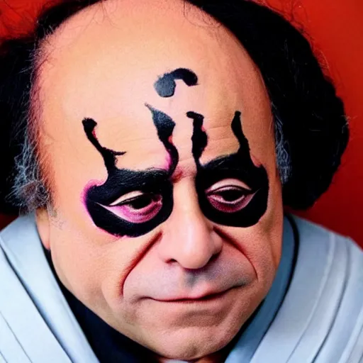 Image similar to danny devito in geisha makeup