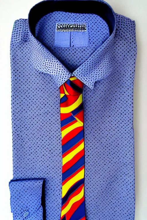 Image similar to men's tie shirt style, pop art, borderland style art