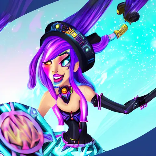 Prompt: digital artwork of jinx from league of legends