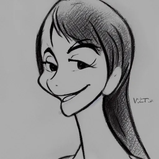 Image similar to milt kahl pencil sketch of victoria justice disney style