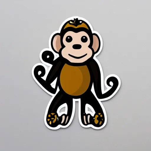 Prompt: sticker monkey shows call me gesture