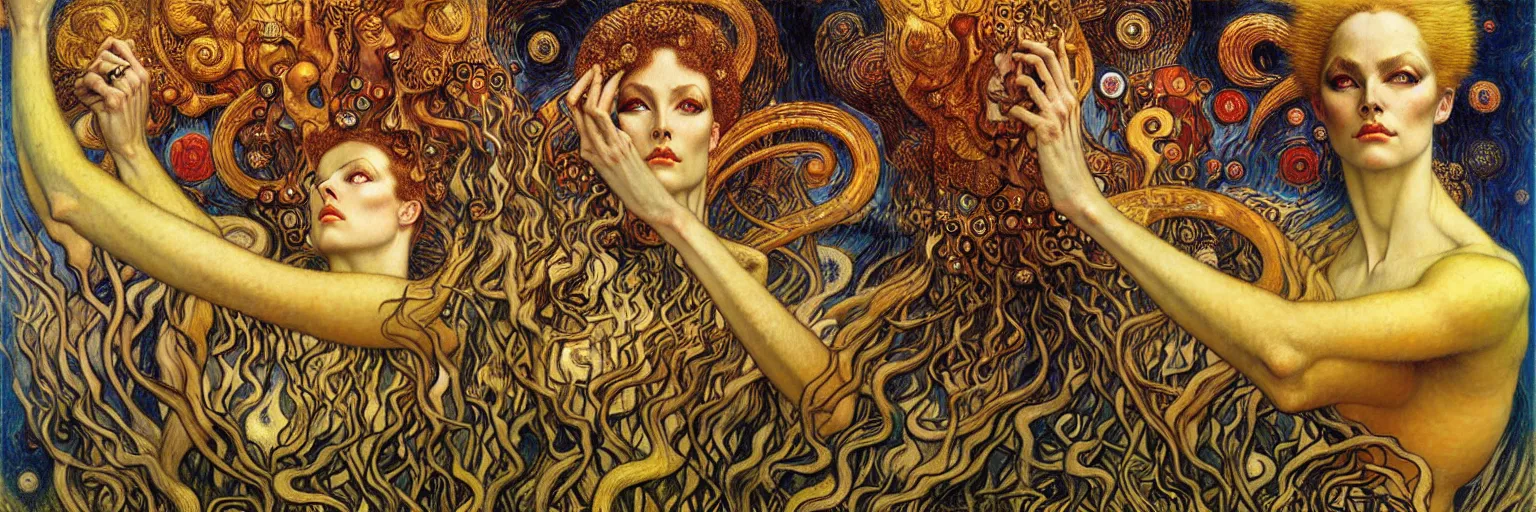 Image similar to Divine Chaos Engine by Karol Bak, Jean Delville, William Blake, Gustav Klimt, and Vincent Van Gogh, symbolist, visionary