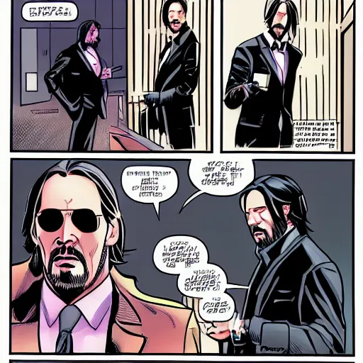 Image similar to john wick in a comic book