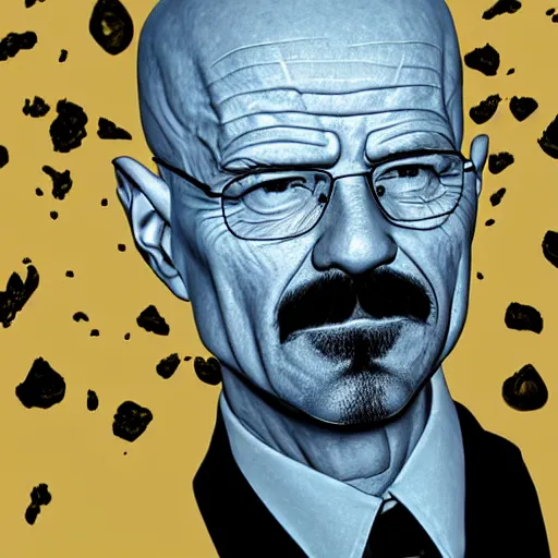 Image similar to pizza made of walter white, unreal, render, splash, award winning photograph