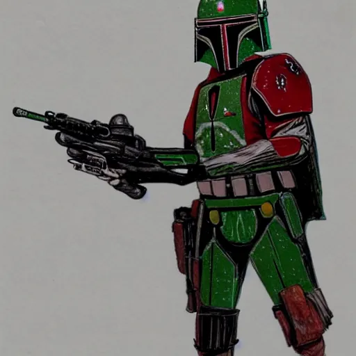 Image similar to boba fett nft, random artstyle