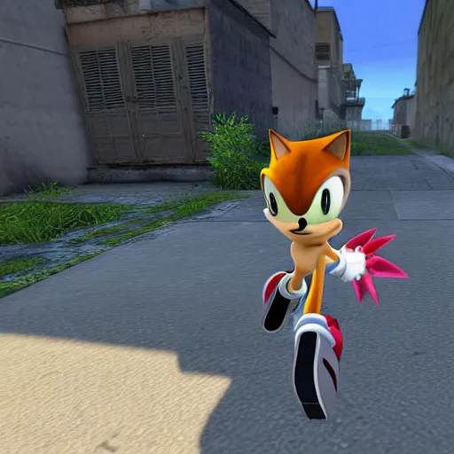 Image similar to screenshot of sonic in counter-strike, 4k