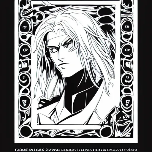 Image similar to alucard, symmetric face, styling, fancy, elegant, gorgeous, beautiful, fine detail, magnificent