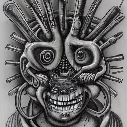 Image similar to h. r. giger interpretation of spongebob squarepants