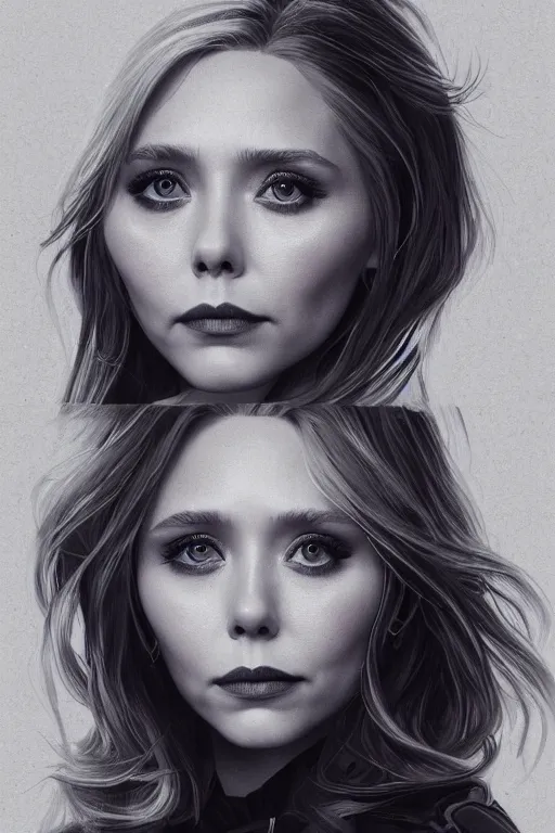 Image similar to Full body long camera shot of very beautiful, elizabeth olsen as black widow, full of details, photorealistic digital illustration, concept art, smooth, by wlop ，trending on cgsociety and artstation，8kHDR，studio light effect