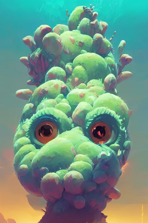 Image similar to creature animal sushi cristal very big eye roots cactus elemental flush of force nature micro world fluo fishscale, behance hd by jesper ejsing, by rhads, makoto shinkai and lois van baarle, ilya kuvshinov, rossdraws global illumination