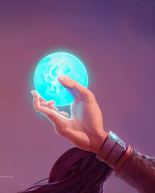 Prompt: highly detailed vfx woman holding a sphere of water in her hands, stephen bliss, unreal engine, greg rutkowski, loish, rhads, beeple, makoto shinkai and lois van baarle, ilya kuvshinov, rossdraws, tom bagshaw, alphonse mucha, global illumination, detailed and intricate environment