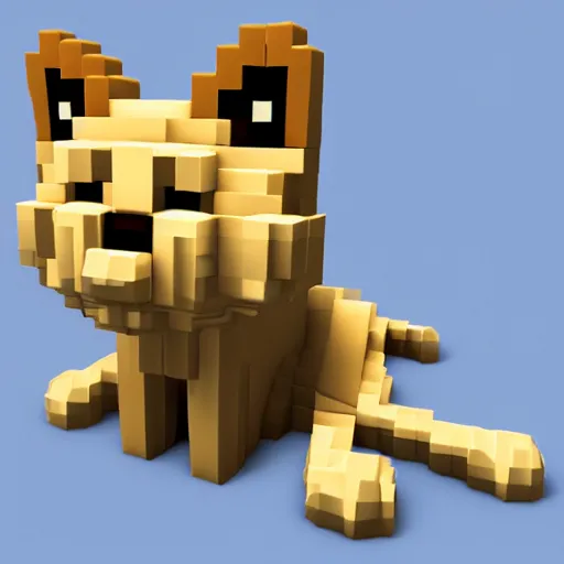 Prompt: voxel based cat