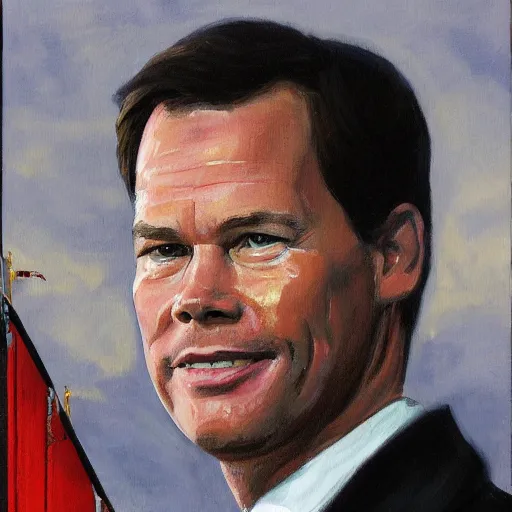 Prompt: painting portrait of mark rutte high detail, high resolution