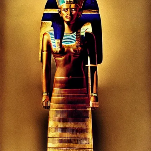 Image similar to portrait of egyptian god ra, annie leibovitz