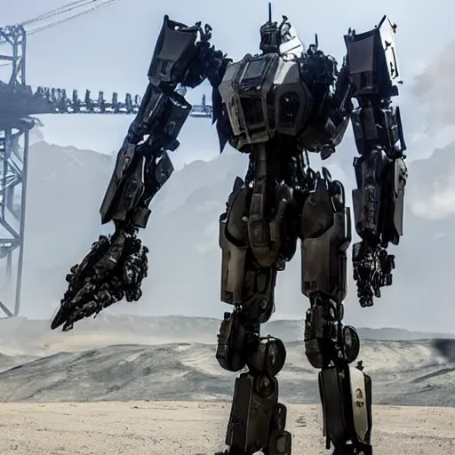 Prompt: cinematic still in real steel movie and westworld and pacific rim movie, one slim full body ornate humanoid armored core mega mech by fujioka kenki and by mamoru nagano