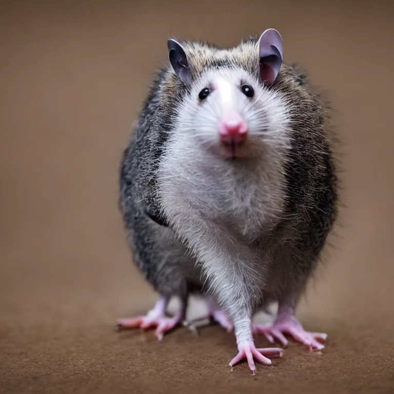 Image similar to opossum mixed with a pigeon, hyper realistic, photorealistic, 4 k