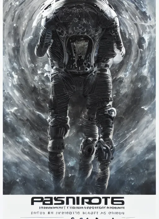 Image similar to astronauts in dark and empty void underwater - complex and hyperdetailed technical suit. reflection and dispersion materials. rays and dispersion of light. volumetric light. 5 0 mm, f / 3 2. noise film photo. flash photography. ultra realistic, wide angle. poster by wayne barlowe, hajime sorayama aaron horkey, craig mullins