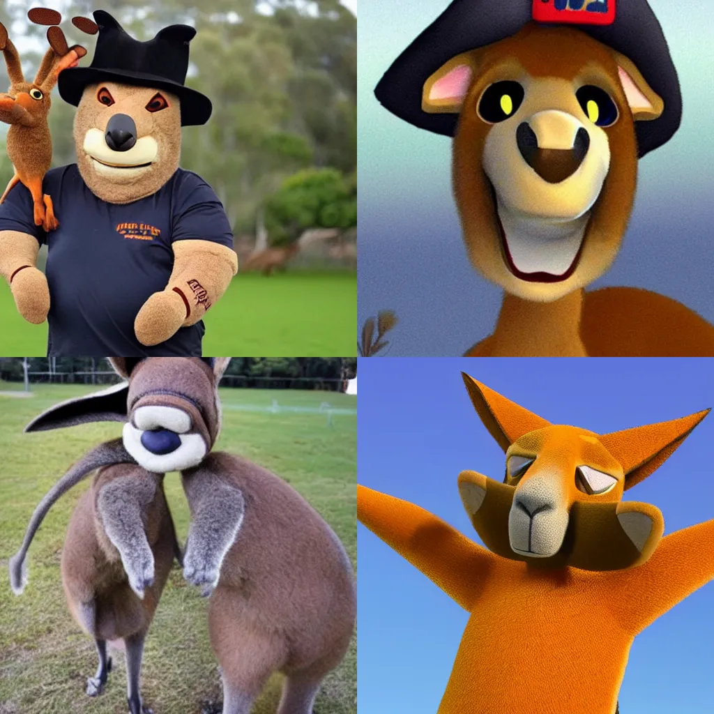 Prompt: Russel Coight if he was an anthropomorphic kangaroo