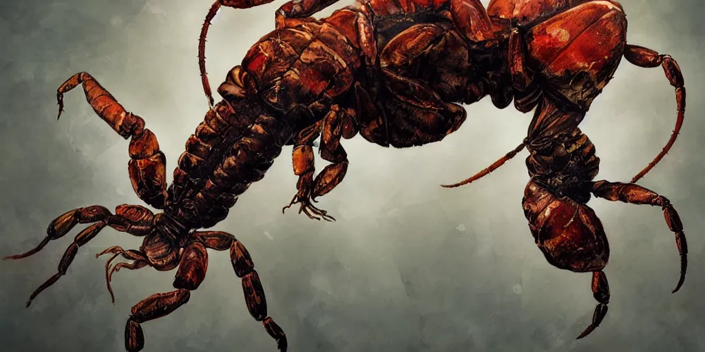 Prompt: The end of an scorpion, by ryohei hase