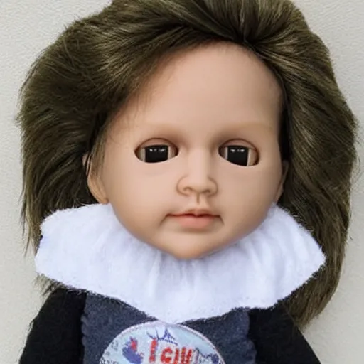 Image similar to a mullet baby doll that looks like mikky ekko, felt