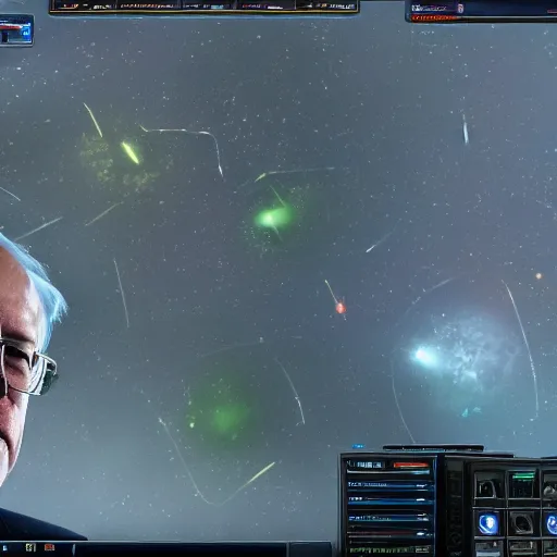 Image similar to Gameplay screenshot of Bernie Sanders in Stellaris, Paradox, 4k