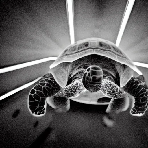 Image similar to tortoise x - ray bright lights, operating room, closeup, wide angle