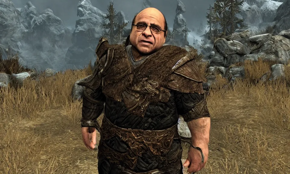 Prompt: Danny Devito in Skyrim