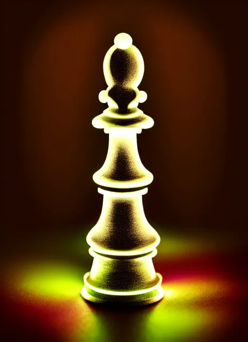 Image similar to queen chess piece photo, beautiful veil of led point lights, pearlescent skin, very detailed, highly detailed background, photorealism, sharp focus, photorealism,zen, soft diffuse autumn lights, some sunlight ray, dark room wall, canon 5D 50 mm lens