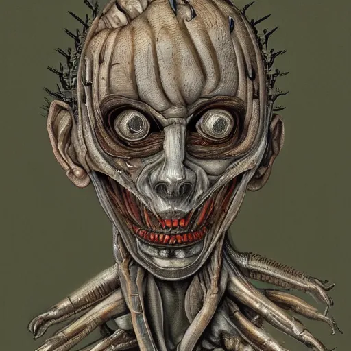 Image similar to bodyhorror portrait by h. r. giger of boris yefimovich nemtsov who became a degraded abomination, photo - realistic, color image, 2 k, highly detailed