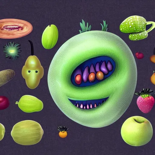 Prompt: alien fruits, fruits from a different planet, realistic, extraterrestrial