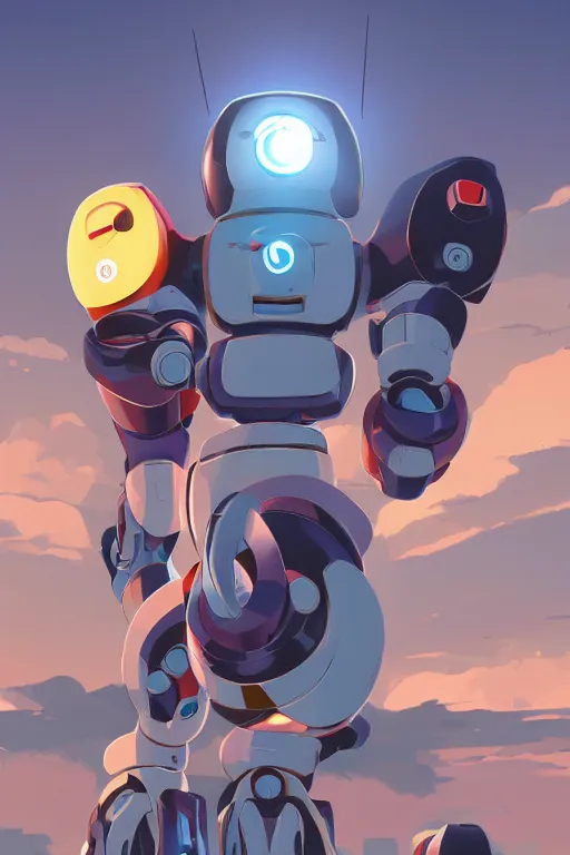 Image similar to metabots medabots medarotto medarot robot minimalist comics, behance hd by jesper ejsing, by rhads, makoto shinkai and lois van baarle, ilya kuvshinov, rossdraws global illumination ray tracing hdr radiating a glowing aura