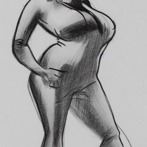 Image similar to milt kahl sketch of thick cuban girl wearing black yoga pants