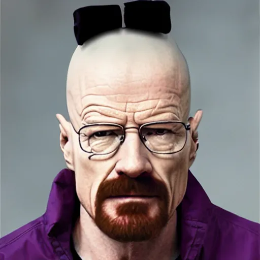 Prompt: walter white wearing a pink wig