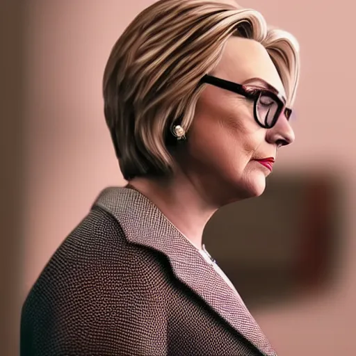 Prompt: hipster hillary clinton scrolling through an iphone, gta artstyle, wide shot, dramatic lighting, octane render, hyperrealistic, high quality, HD, cinematic
