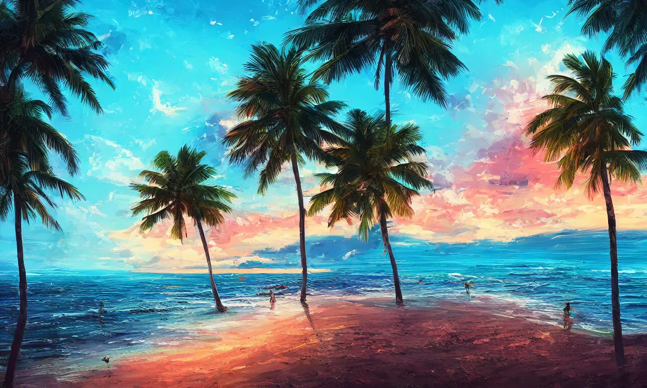 Image similar to paradise beach by alena aenami artworks in 4 k