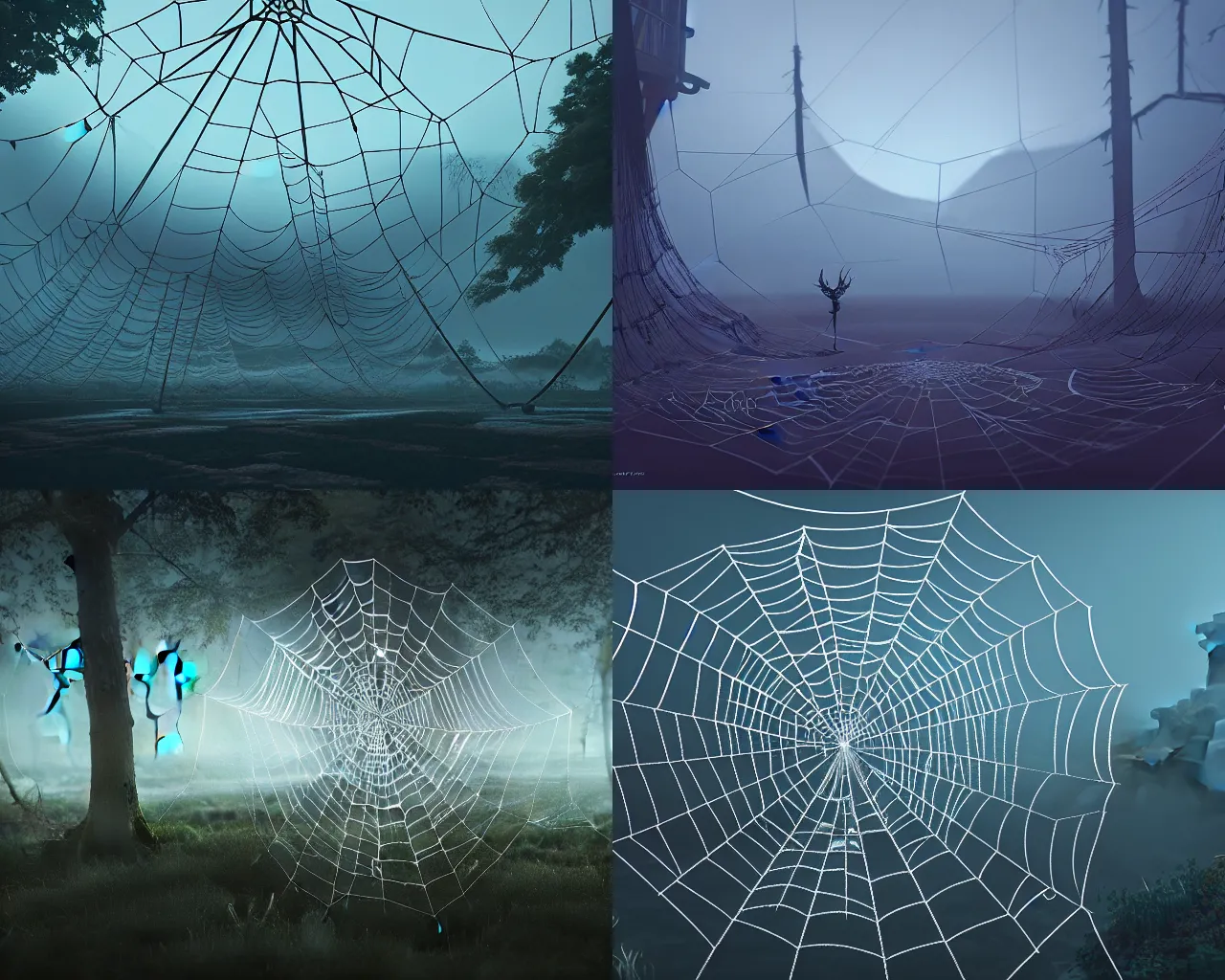 Prompt: Complex sacred geometry made out of chitin and spider web, celestial, eerie, Jakub Kasper, Makoto Shinkai, Simon Stålenhag, matte painting, featured in artstation, octane render, cinematic, elegant, intricate, 8k