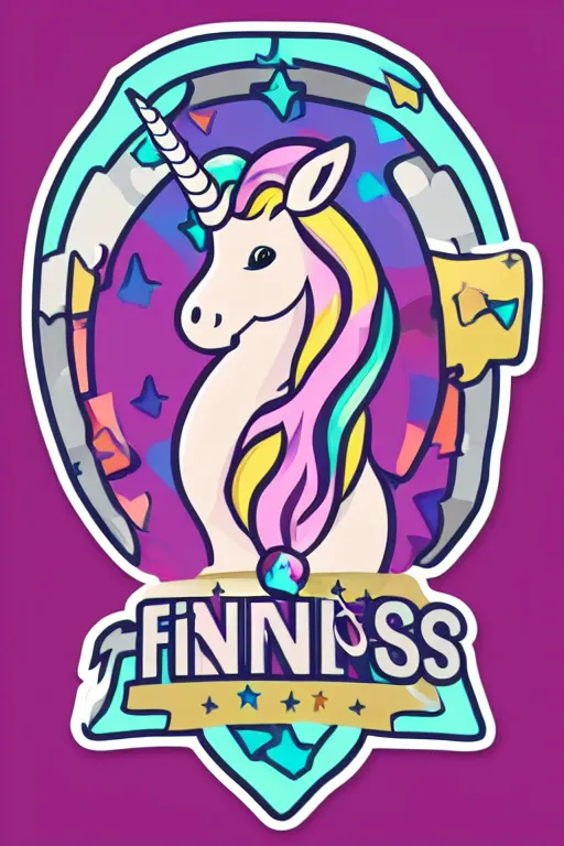 Image similar to A unicorn fitness coach, sticker, portrait, highly detailed, colorful, illustration, smooth and clean vector curves, no jagged lines, vector art, smooth