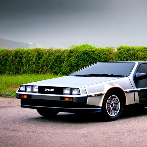 Prompt: a delorean