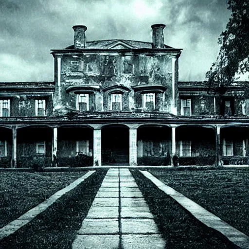 Prompt: long hall in mansion, resident evil, rosemary's baby