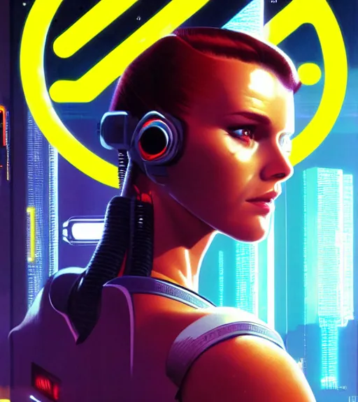 Image similar to cable plugged in, side of head, very very beautiful woman, cyberdeck computer terminal, netrunner, 1 9 7 9 omni magazine cover, style by vincent di fate, cyberpunk 2 0 7 7, very coherent, detailed, 4 k resolution, unreal engine, daz