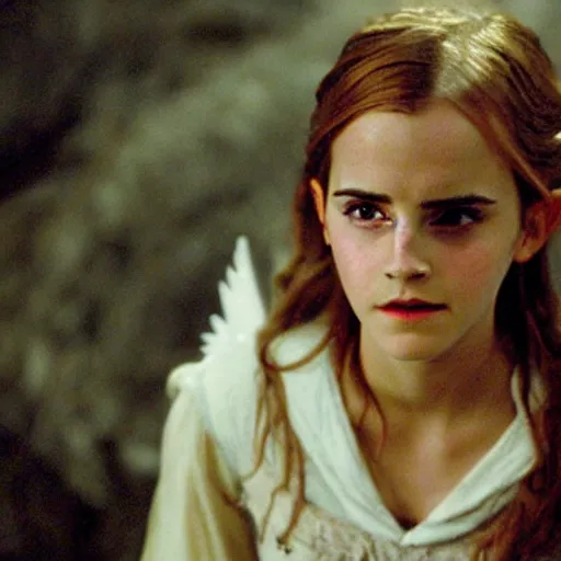 Image similar to still of emma watson as an angel in the lord of the rings ( 2 0 0 3 )