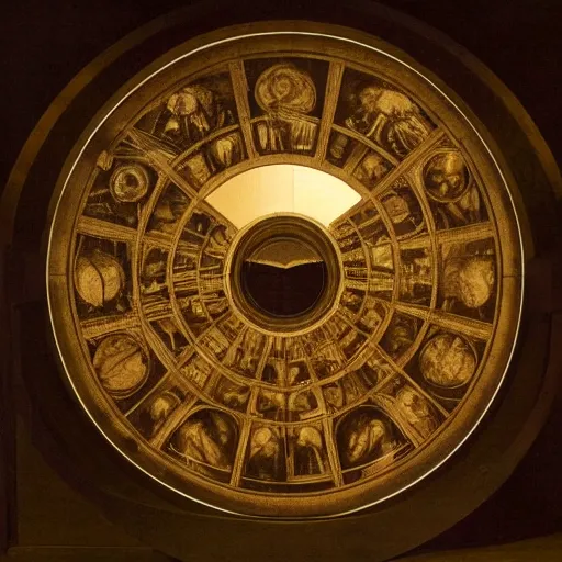 Image similar to the chronovisor by leonardo da vinci. a machine that displays the past