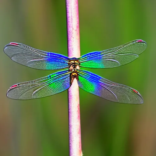 Prompt: iridescent dragonfly