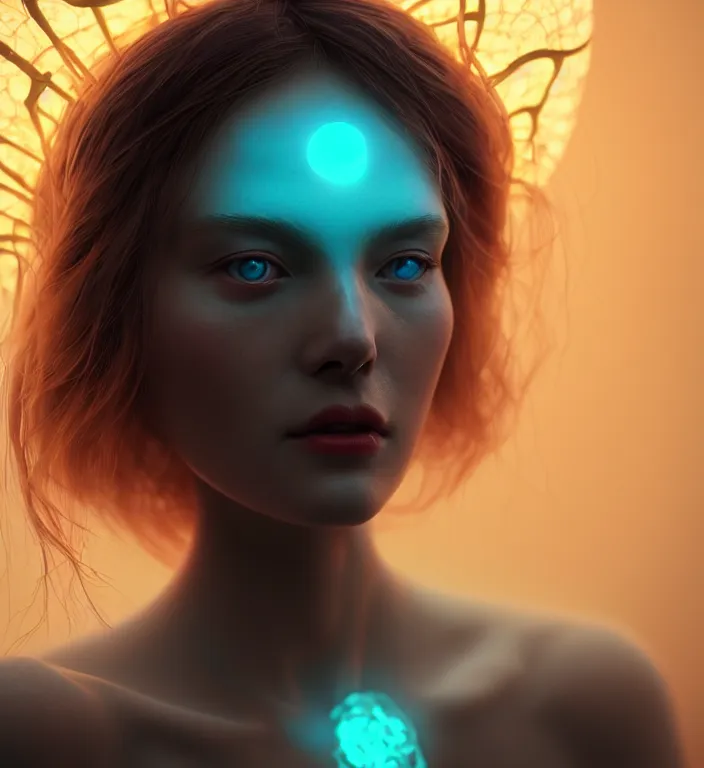 Image similar to goddess close-up portrait. bioluminiscent creatures, intricate artwork by Tooth Wu and wlop and beeple. octane render, trending on artstation, greg rutkowski very coherent symmetrical artwork. cinematic, hyper realism, high detail, octane render, 8k