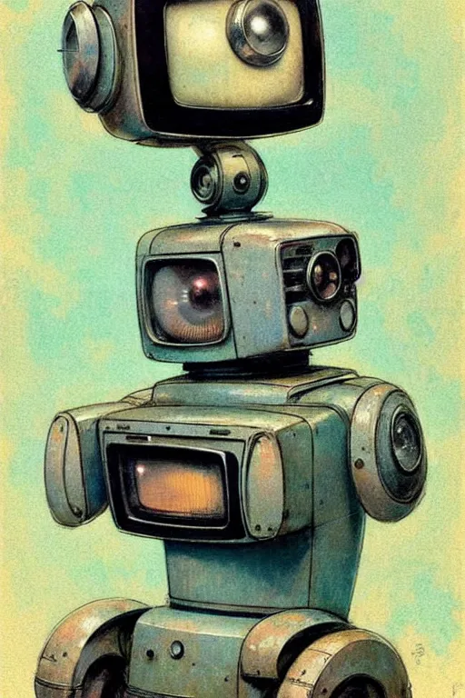 Image similar to (((((1950s robot tv . muted colors.))))) by Jean-Baptiste Monge !!!!!!!!!!!!!!!!!!!!!!!!!!!!!!