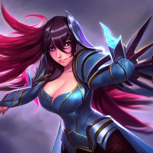 Image similar to digital art of Irelia from League of Legends, action pose, WLOP, extremely detailed