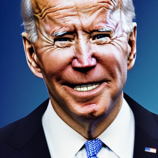 Prompt: president joe biden with his eyes bigger than his body realistic 5 5 mm photograph