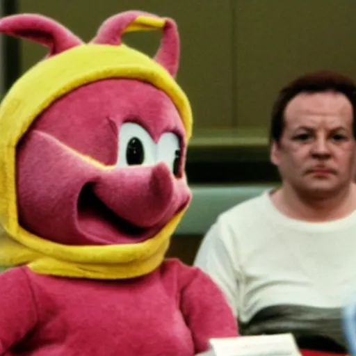 Image similar to teletubbies testifying in court