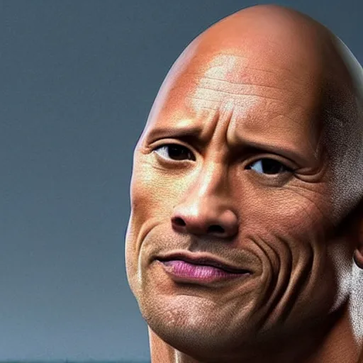 Prompt: dwayne the rock johnson's face as a real rock